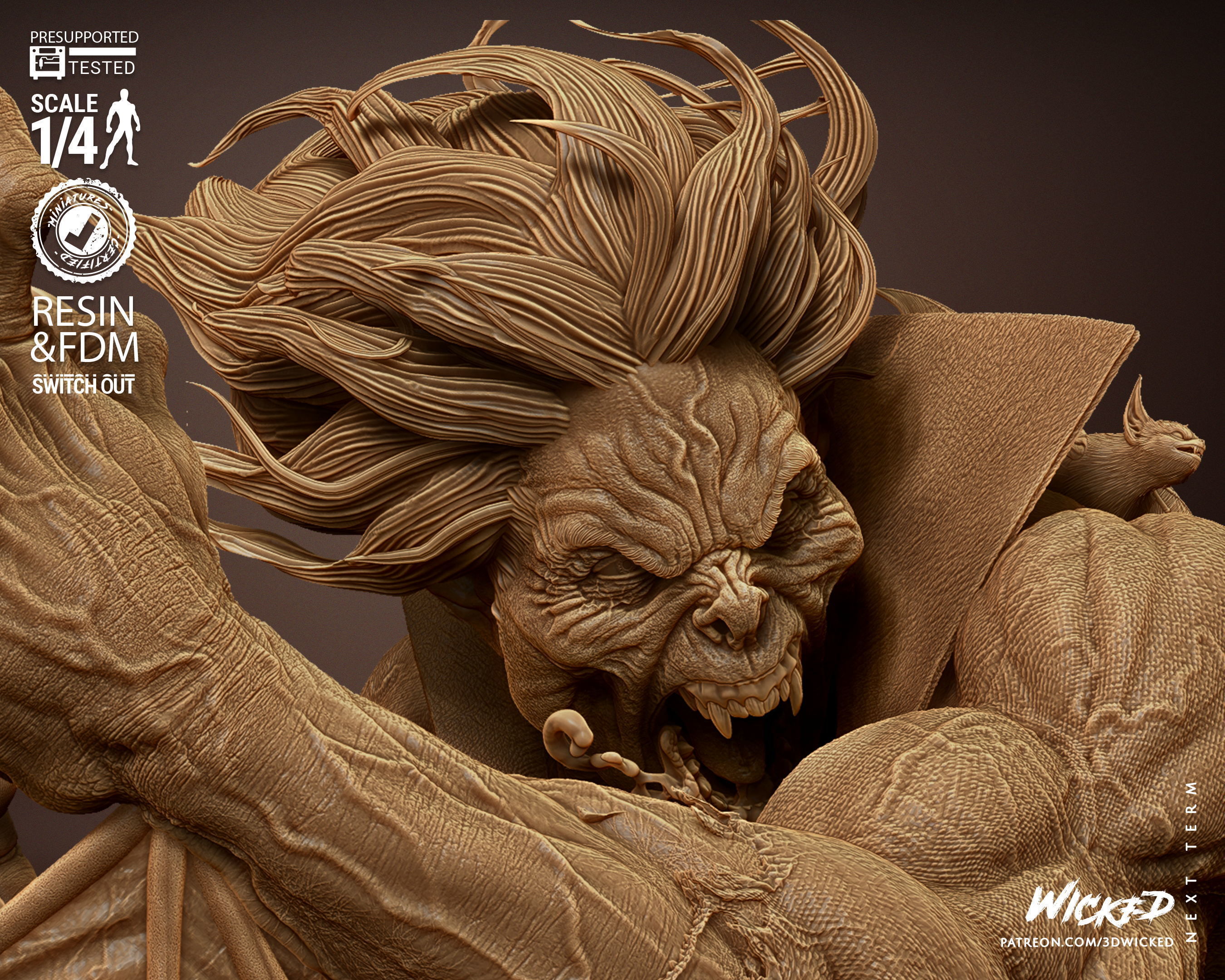 Wicked Marvel Morbius Bust Tested for 3D printing 3D print model_30