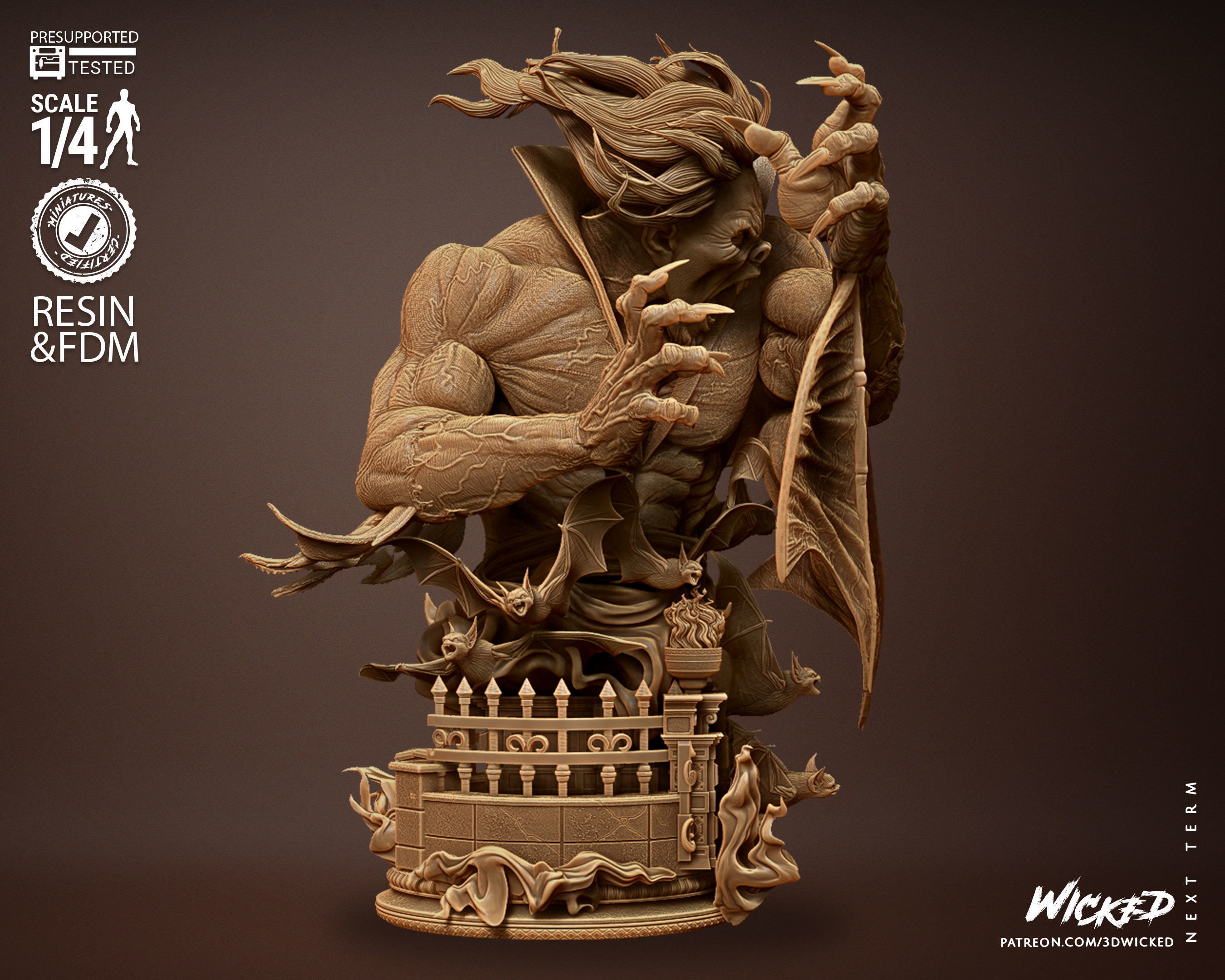 Wicked Marvel Morbius Bust Tested for 3D printing 3D print model_17