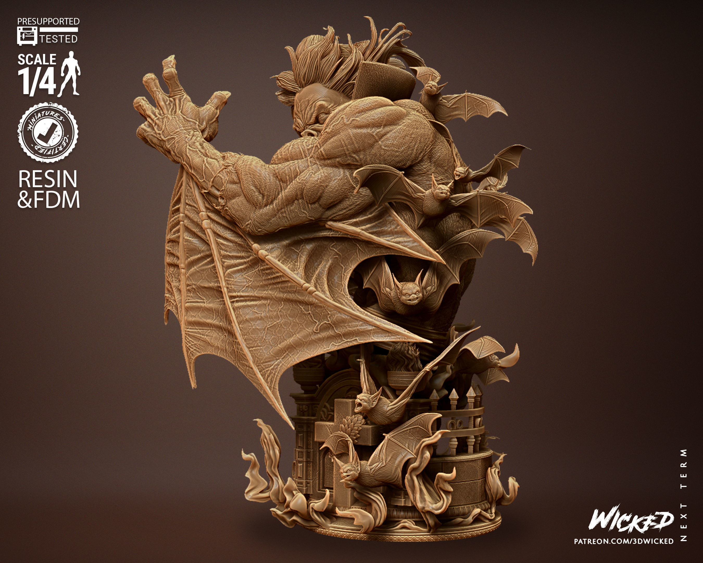 Wicked Marvel Morbius Bust Tested for 3D printing 3D print model_6