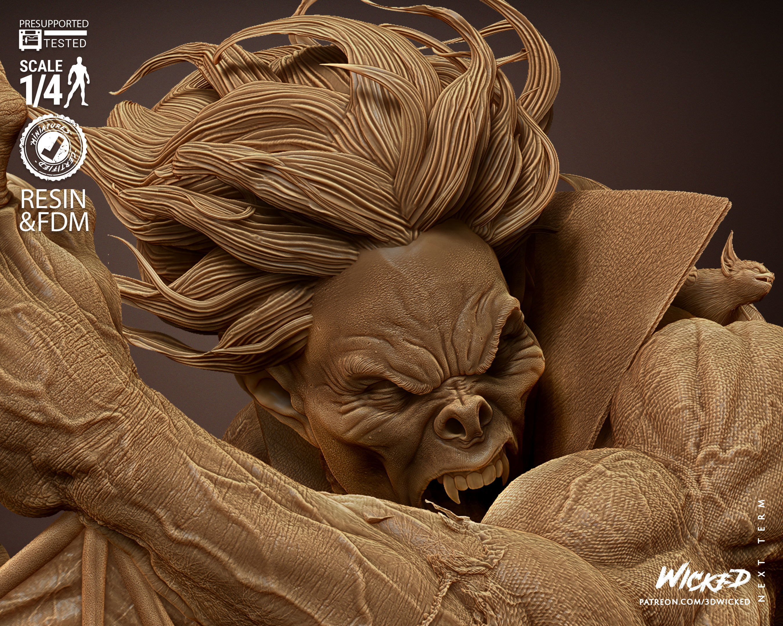 Wicked Marvel Morbius Bust Tested for 3D printing 3D print model_27