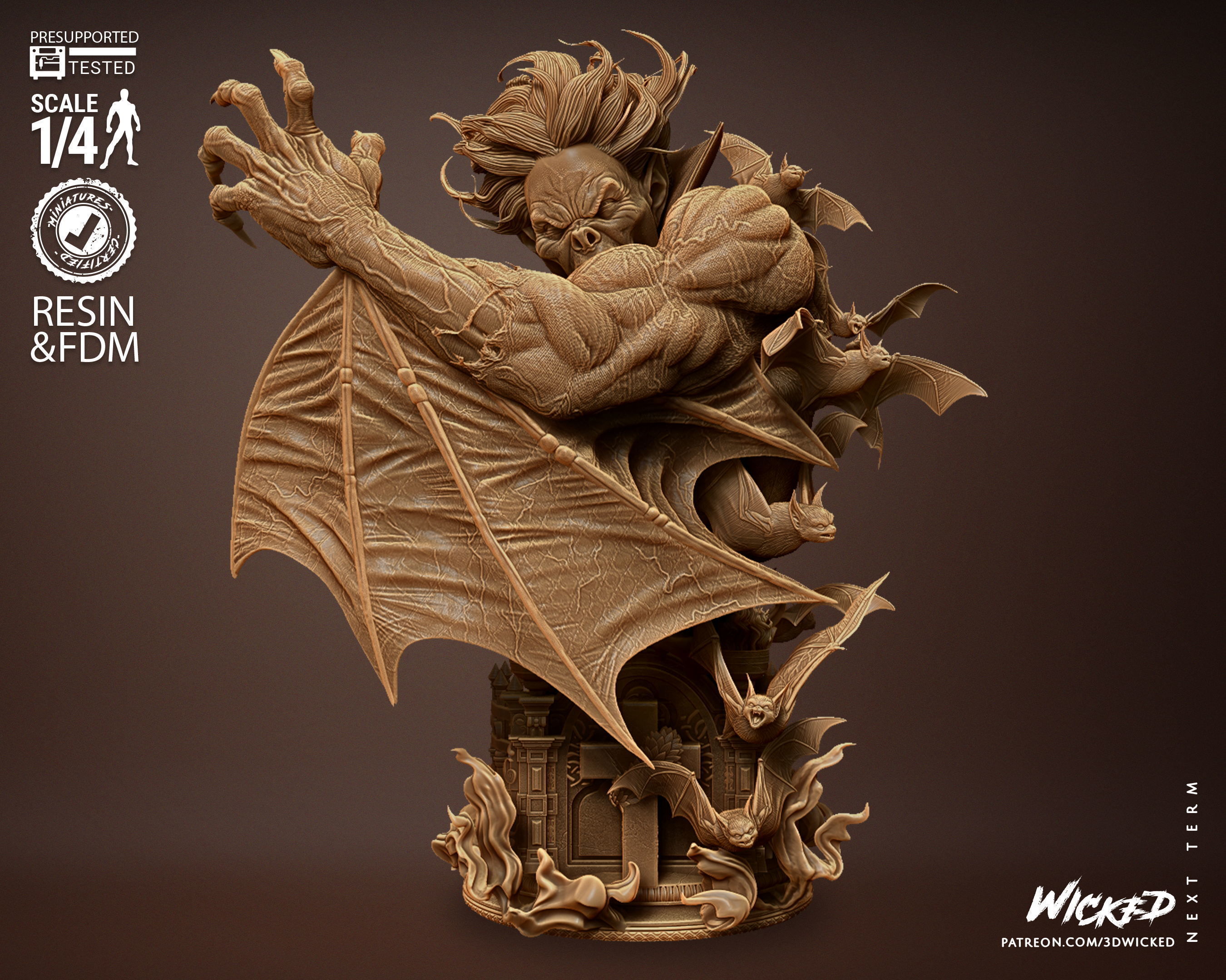 Wicked Marvel Morbius Bust Tested for 3D printing 3D print model_3