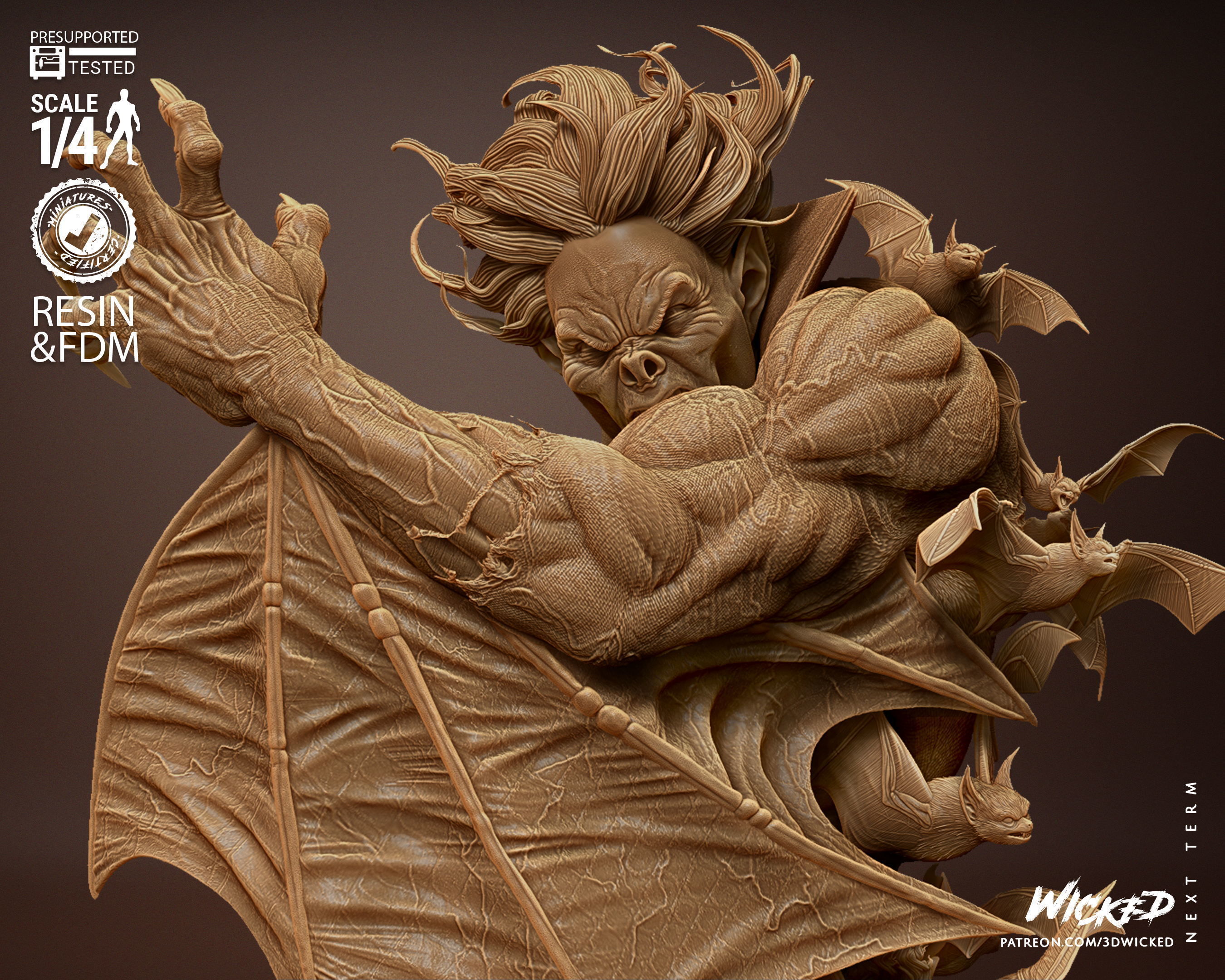 Wicked Marvel Morbius Bust Tested for 3D printing 3D print model_23