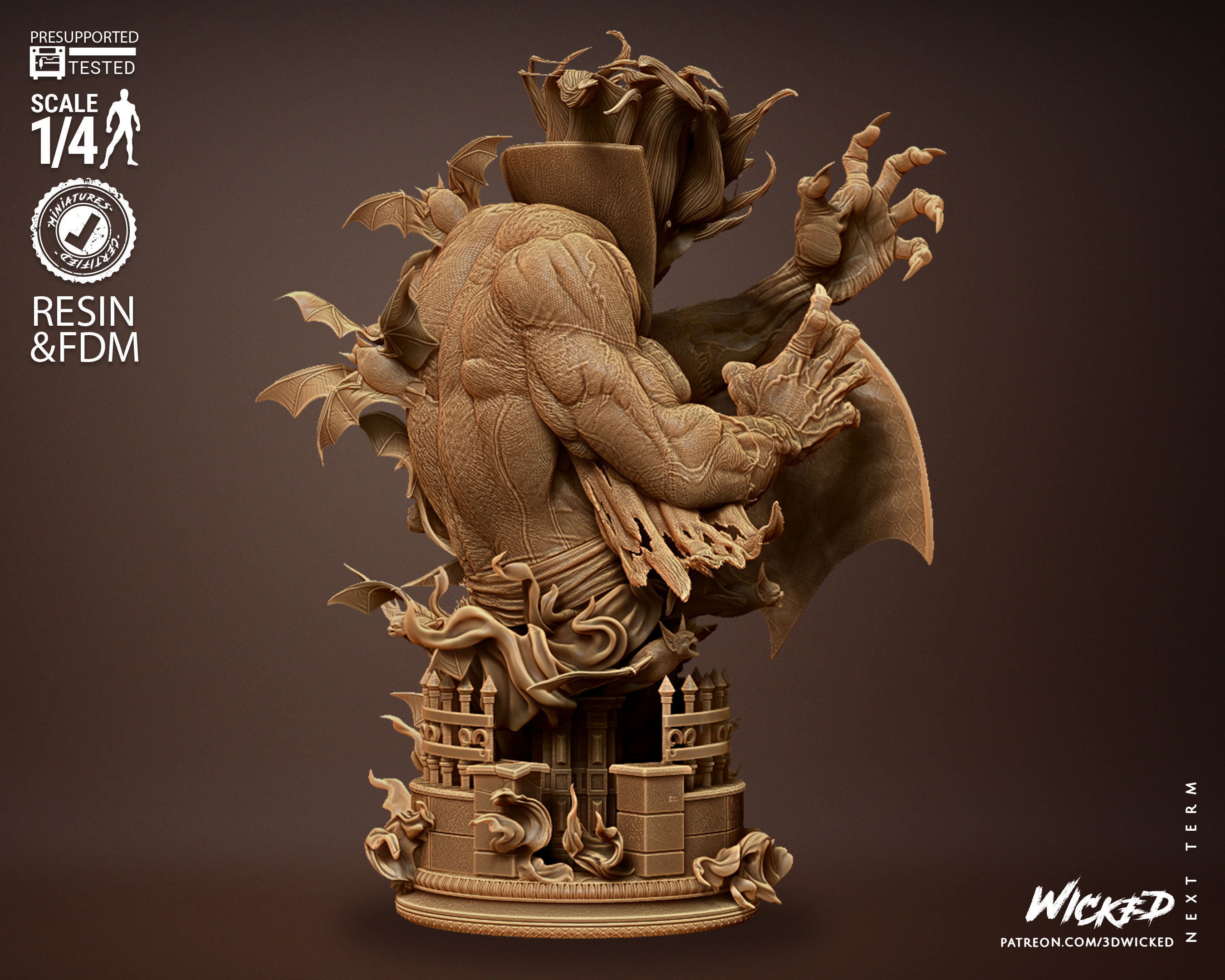 Wicked Marvel Morbius Bust Tested for 3D printing 3D print model_12