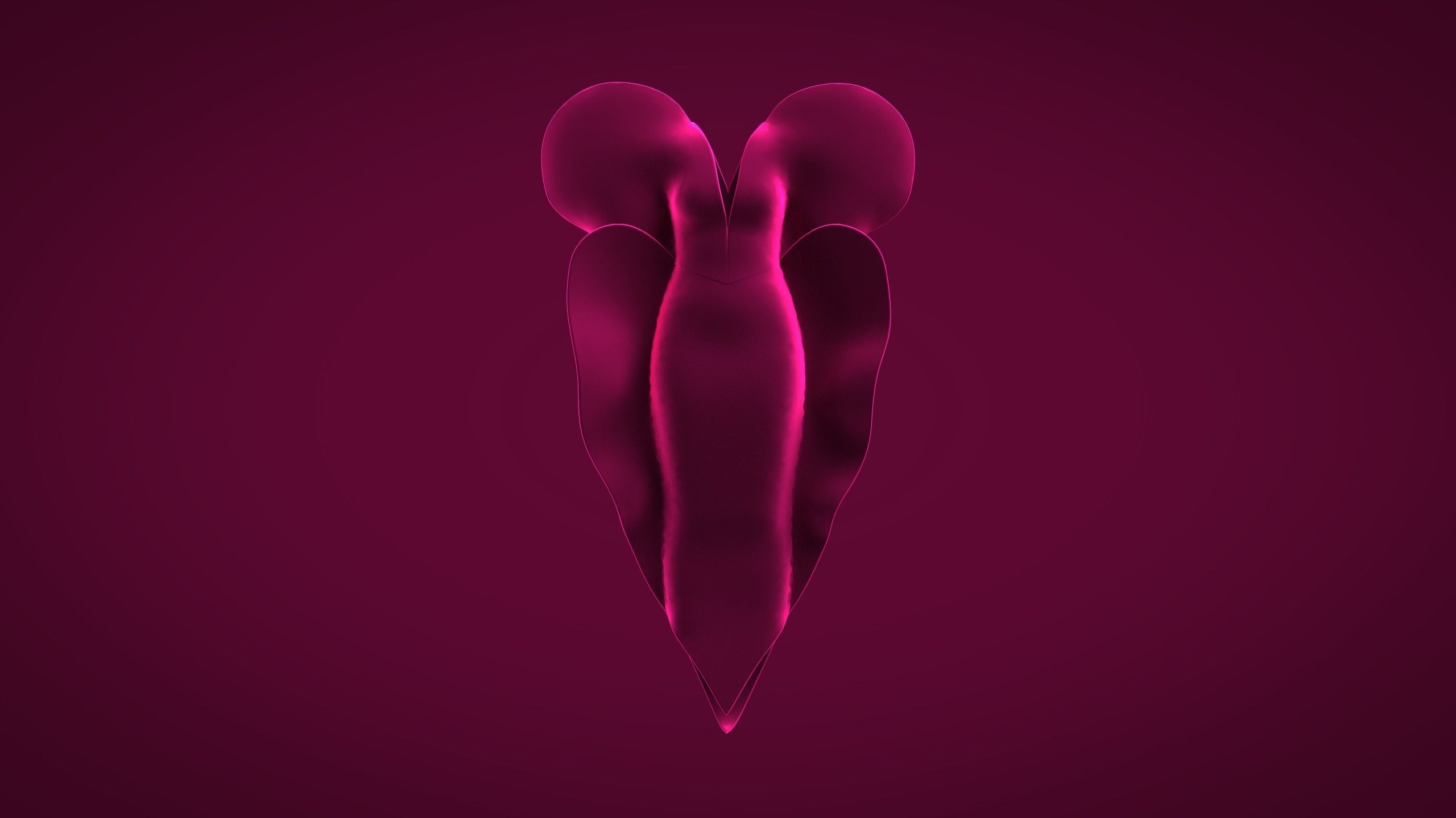 One Love Heart Dress Low-poly 3D model_1