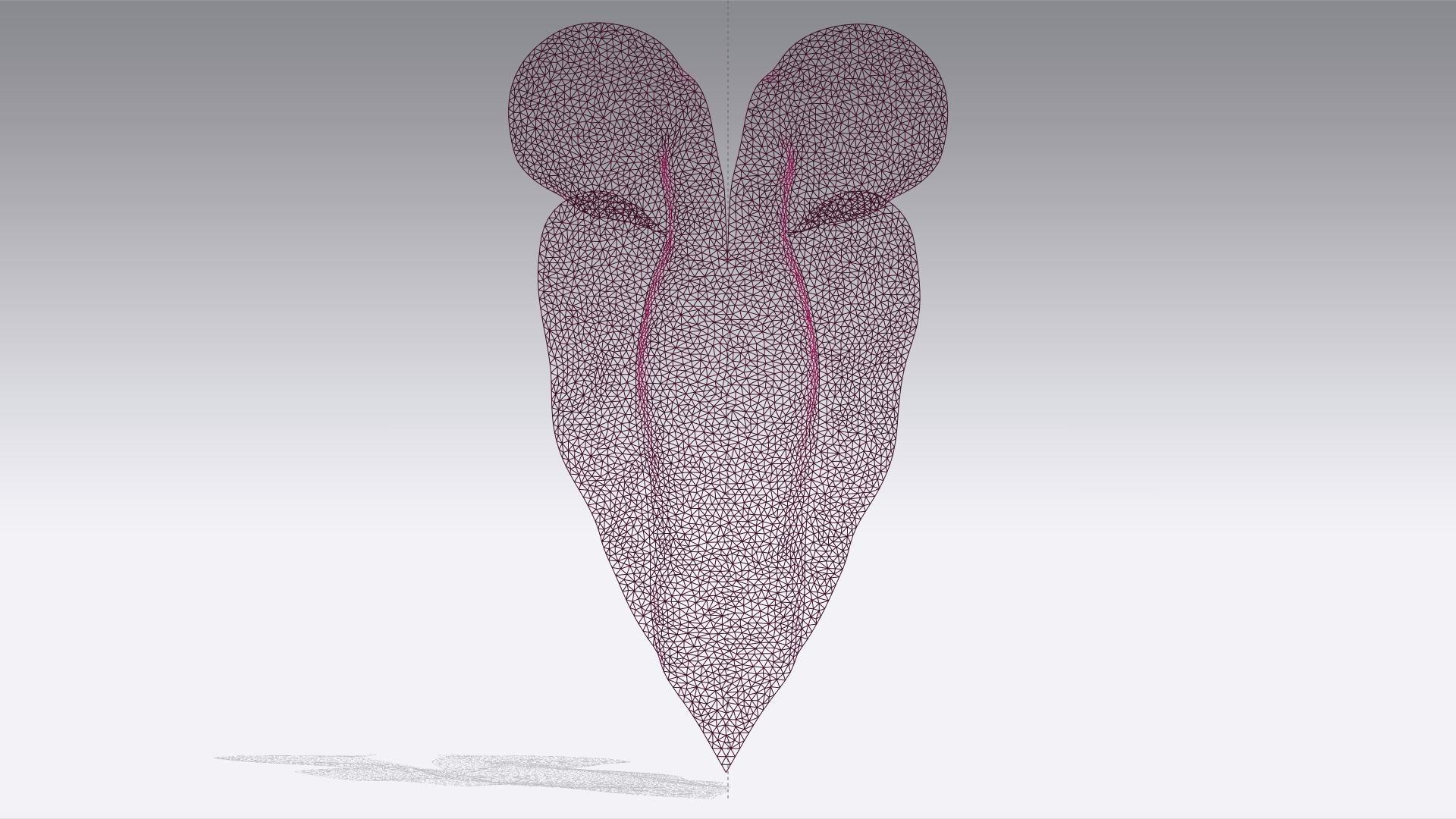 One Love Heart Dress Low-poly 3D model_10