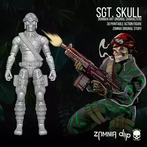 Sgt Skull Donman art Original 3D printable full action figure