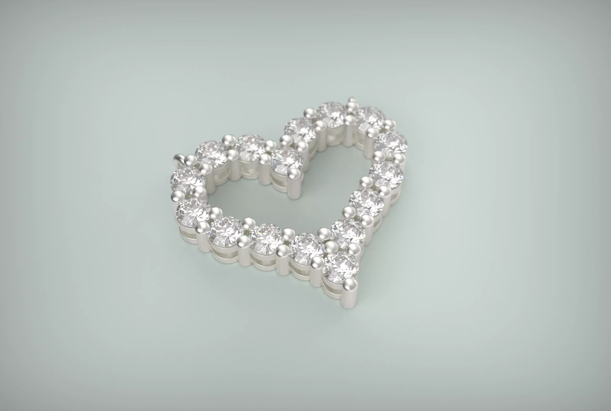 Silver Heart Pendant 3D print model