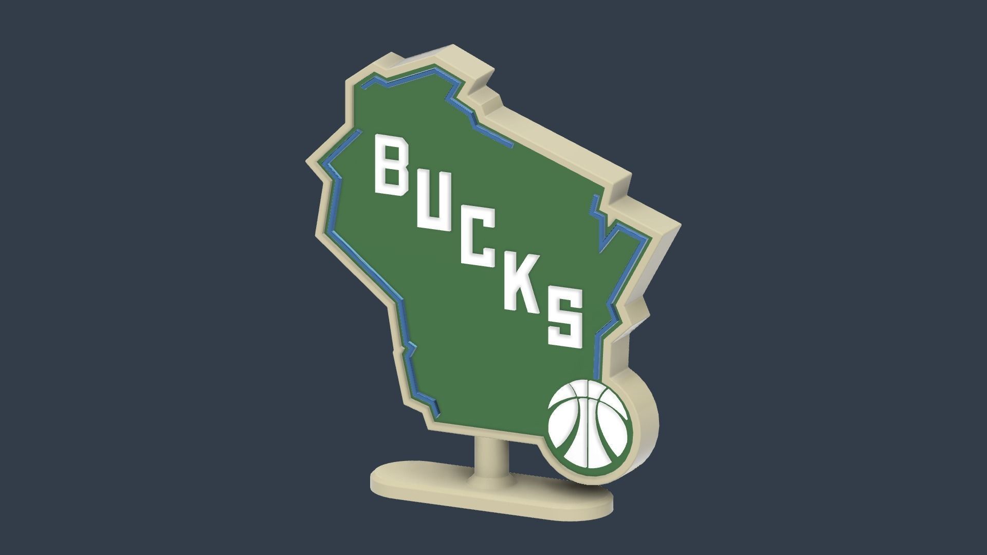 Milwaukee Bucks Collection Logo 3D print model_4