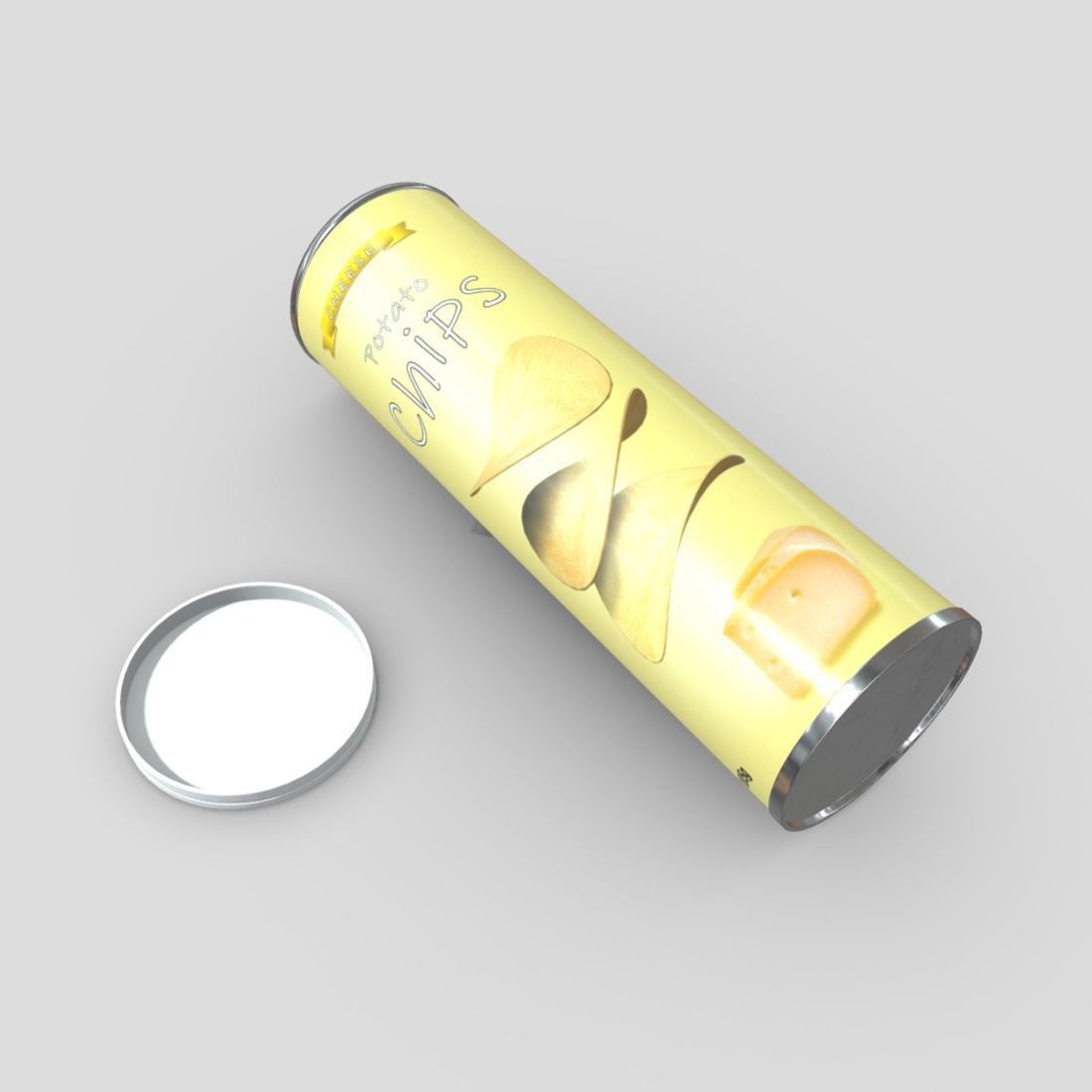 Potato Chips Tube 5 - low poly PBR 3d model Low-poly 3D model_9