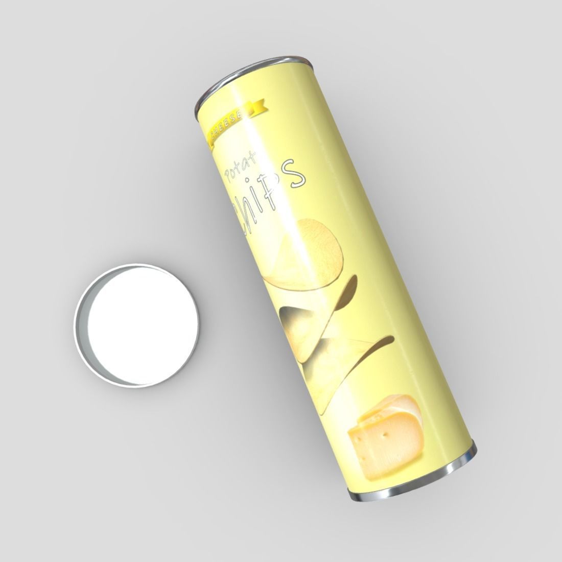 Potato Chips Tube 5 - low poly PBR 3d model Low-poly 3D model_5