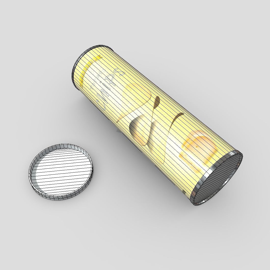 Potato Chips Tube 5 - low poly PBR 3d model Low-poly 3D model_10
