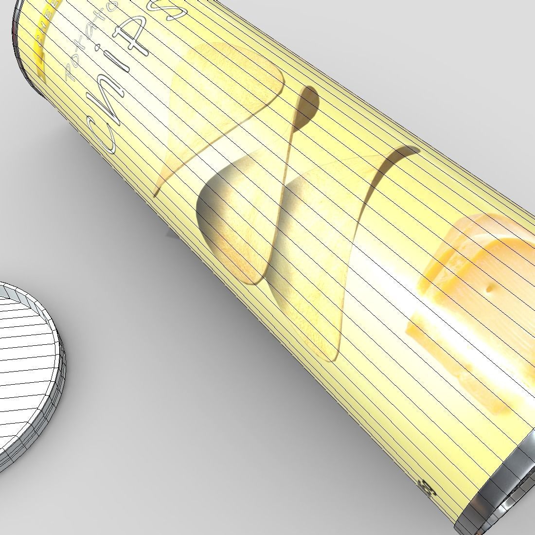 Potato Chips Tube 5 - low poly PBR 3d model Low-poly 3D model_12