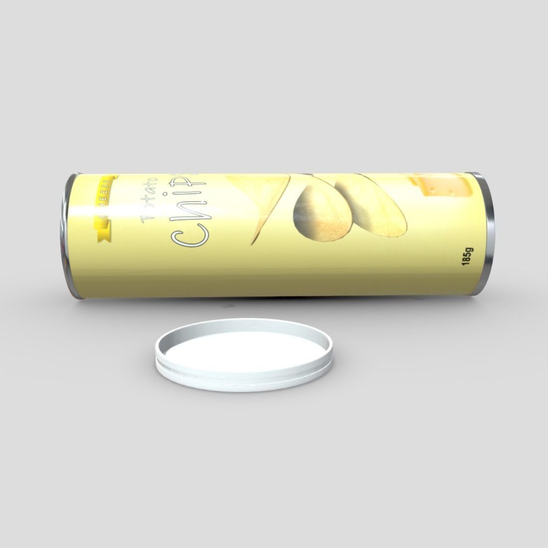 Potato Chips Tube 5 - low poly PBR 3d model Low-poly 3D model_3