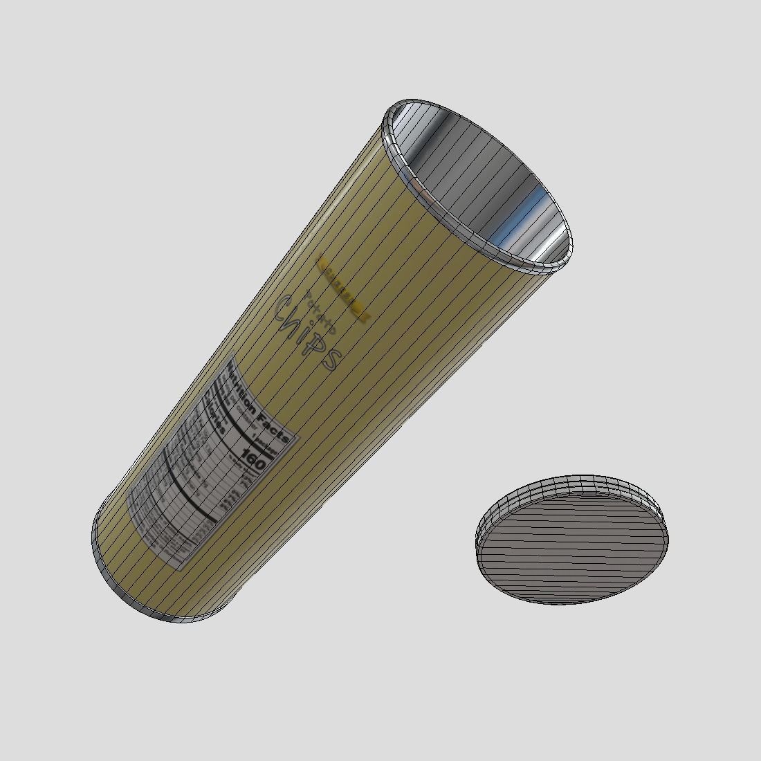 Potato Chips Tube 5 - low poly PBR 3d model Low-poly 3D model_8