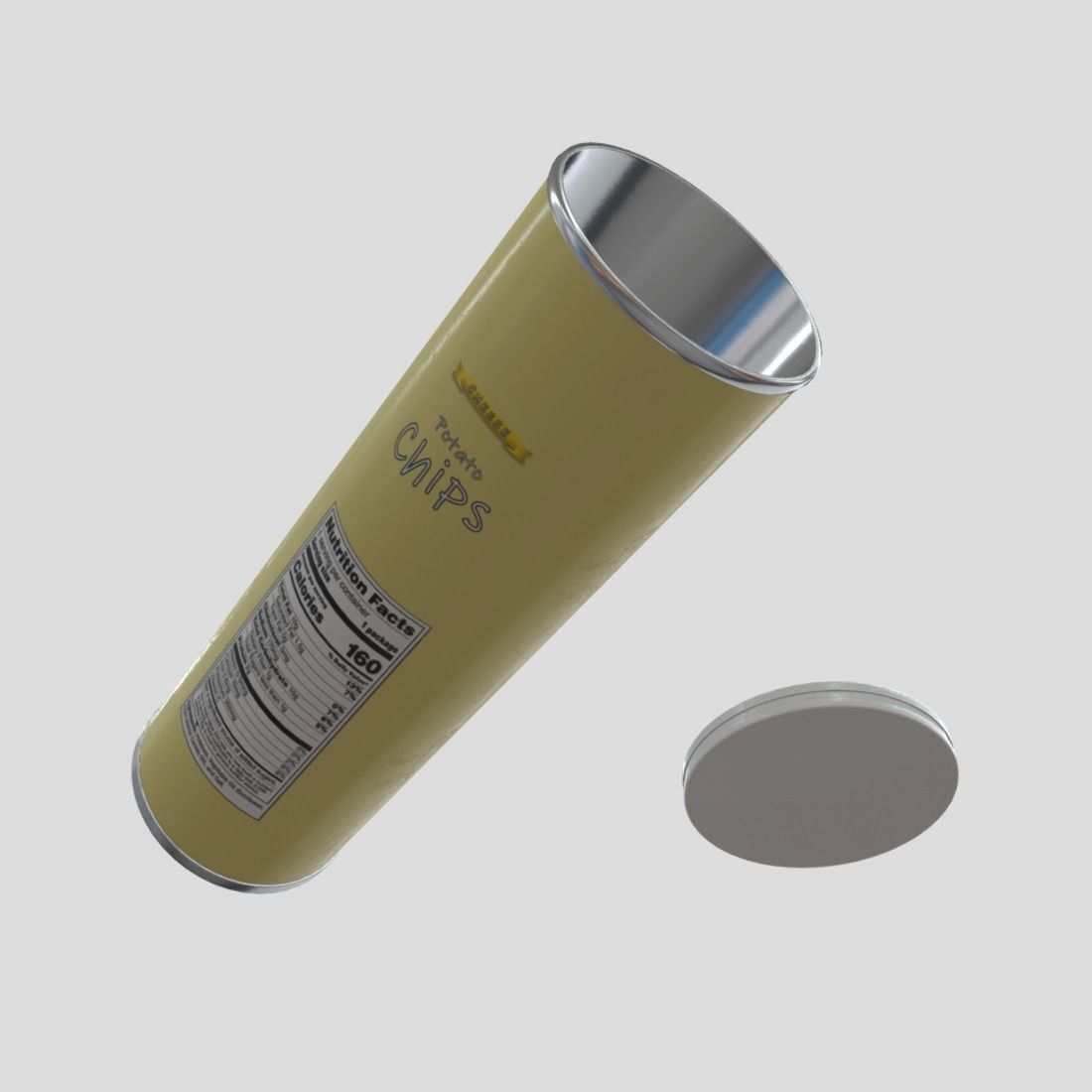 Potato Chips Tube 5 - low poly PBR 3d model Low-poly 3D model_7