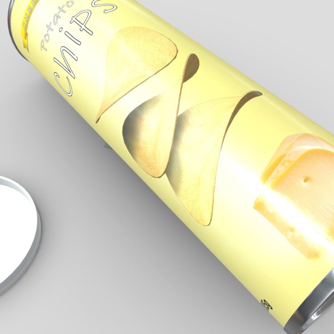 Potato Chips Tube 5 - low poly PBR 3d model Low-poly 3D model_11