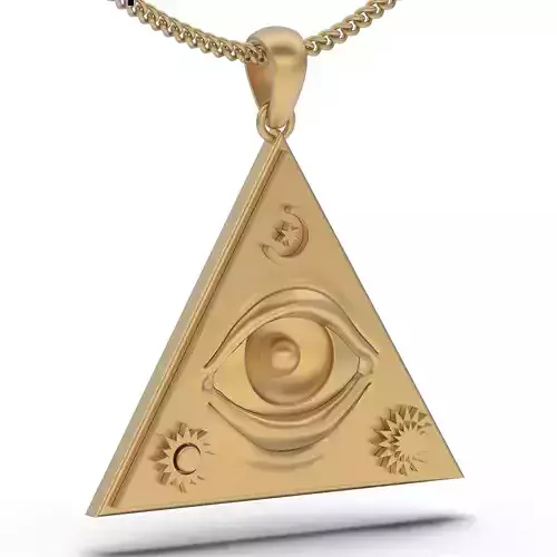 Eye pendant silver  gold jewelry 3D printable model