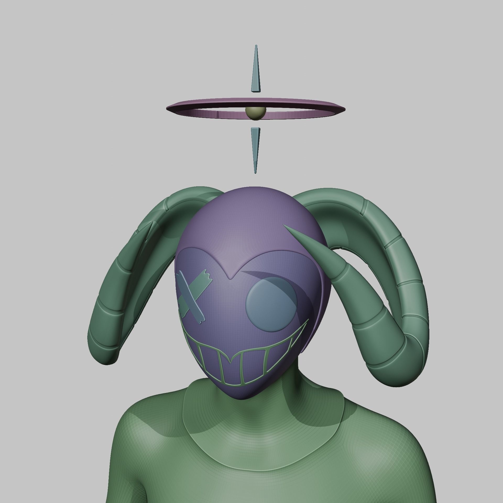 HAZBIN HOTEL ANGEL HELMET SPEAR VAGGIE 3D print model_8