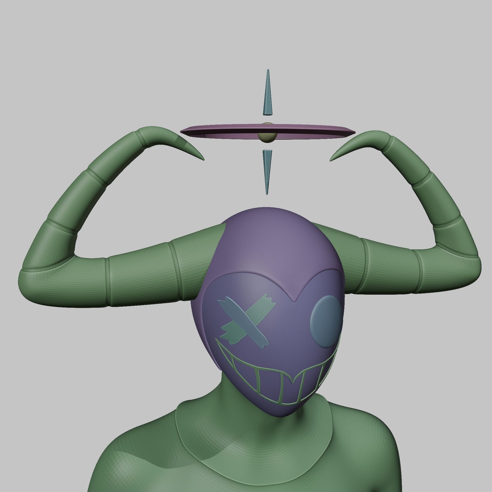 HAZBIN HOTEL ANGEL HELMET SPEAR VAGGIE 3D print model_6