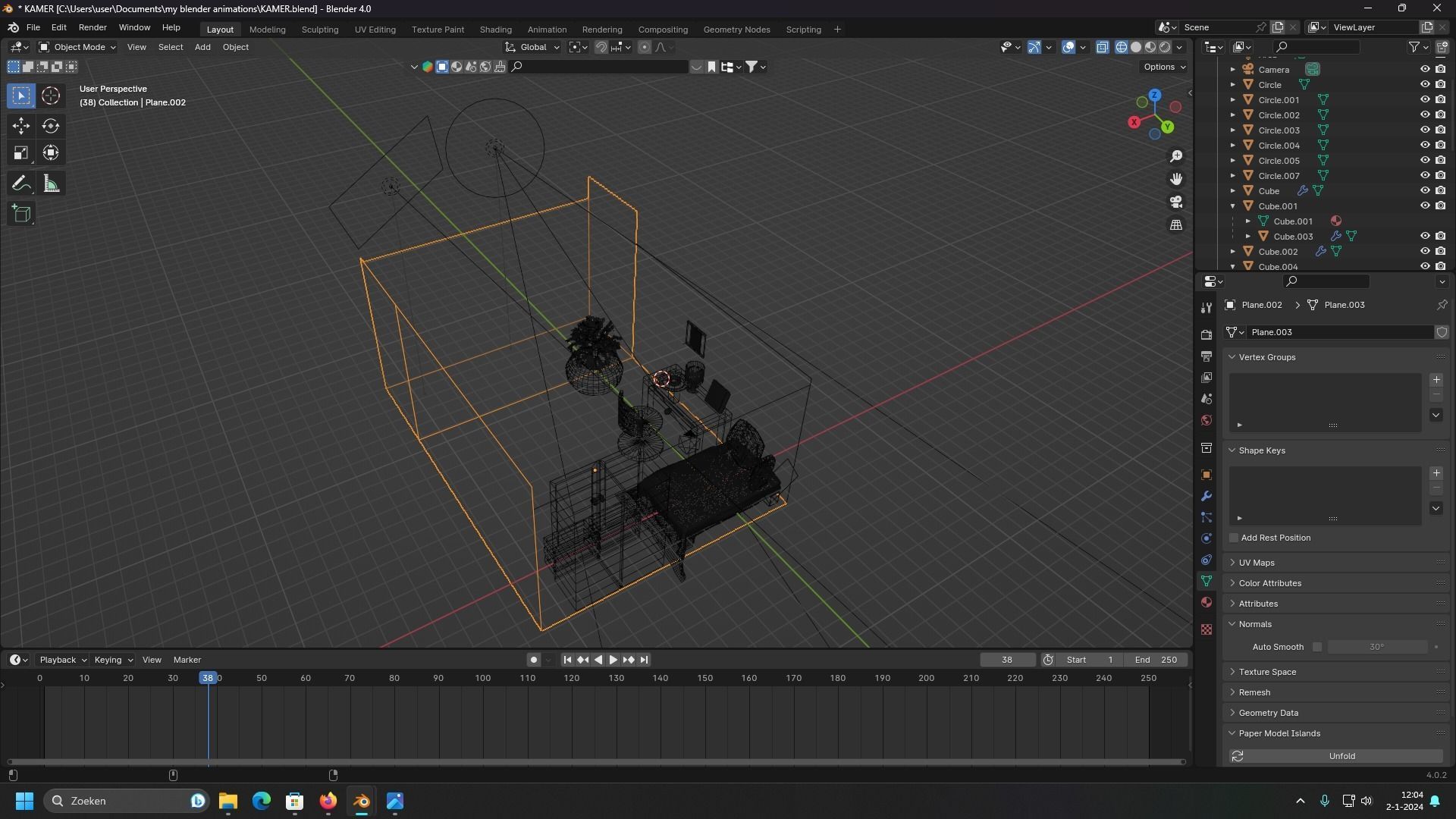 bedroom Low-poly 3D model_7
