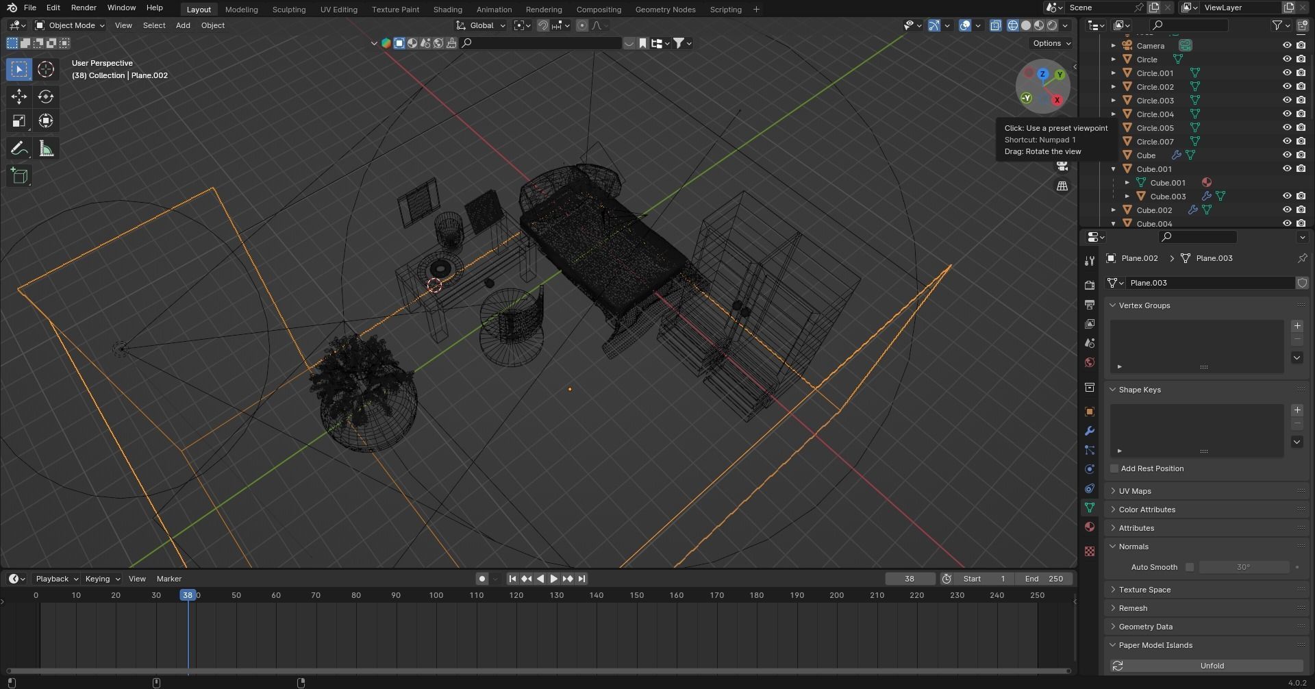bedroom Low-poly 3D model_6