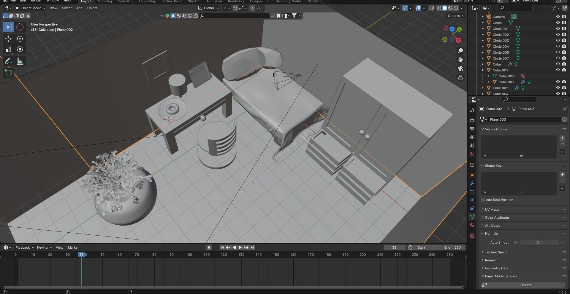 bedroom Low-poly 3D model_5
