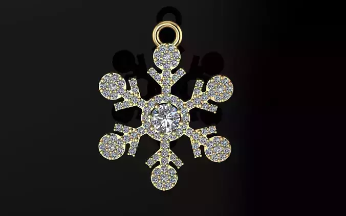 Nice snowflake pack - 6 pendants and 6 stud earrings 3D print model