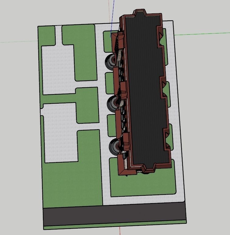 10-storey residential building Low-poly 3D model_4