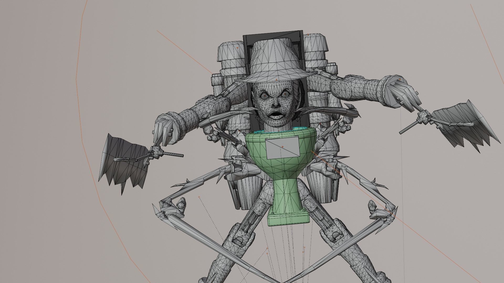 Skibidi toilet Toilet jackson 3D model_5