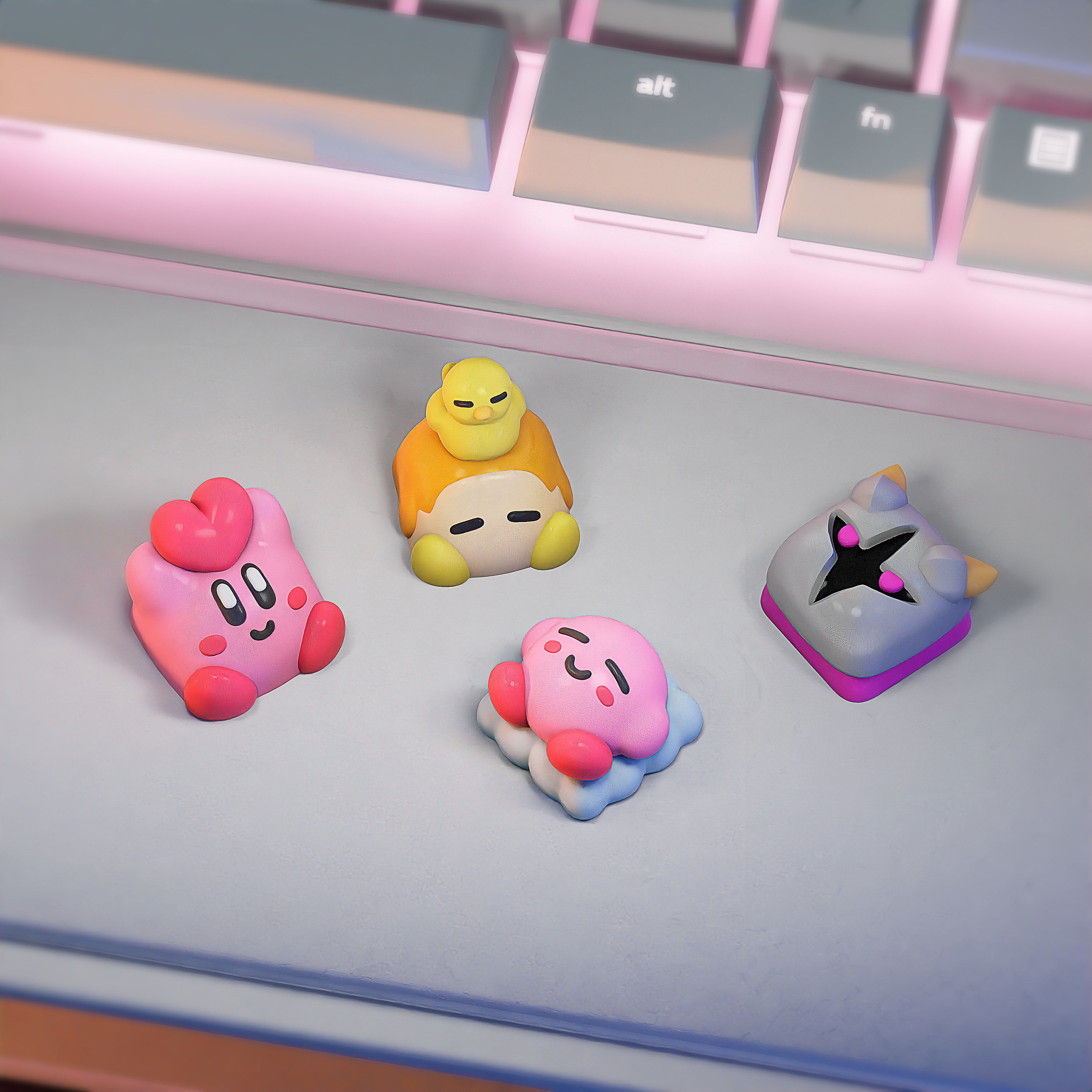 Kirby keycaps - Mechanical Keyboard 3D print model_4