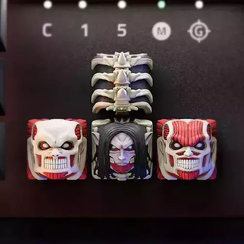 The Rumbling keycaps - Mechanical keyboard 3D print model