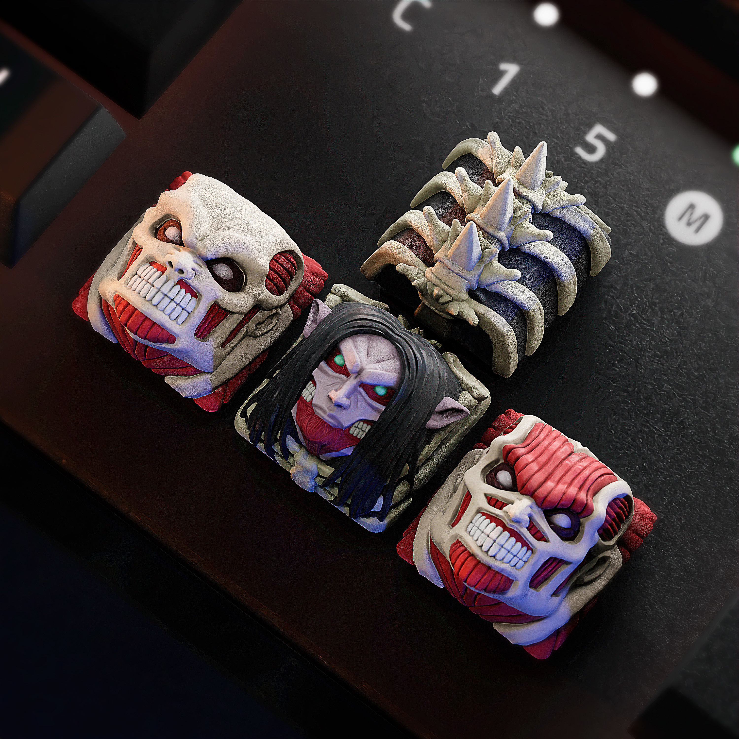 The Rumbling keycaps - Mechanical keyboard 3D print model_1