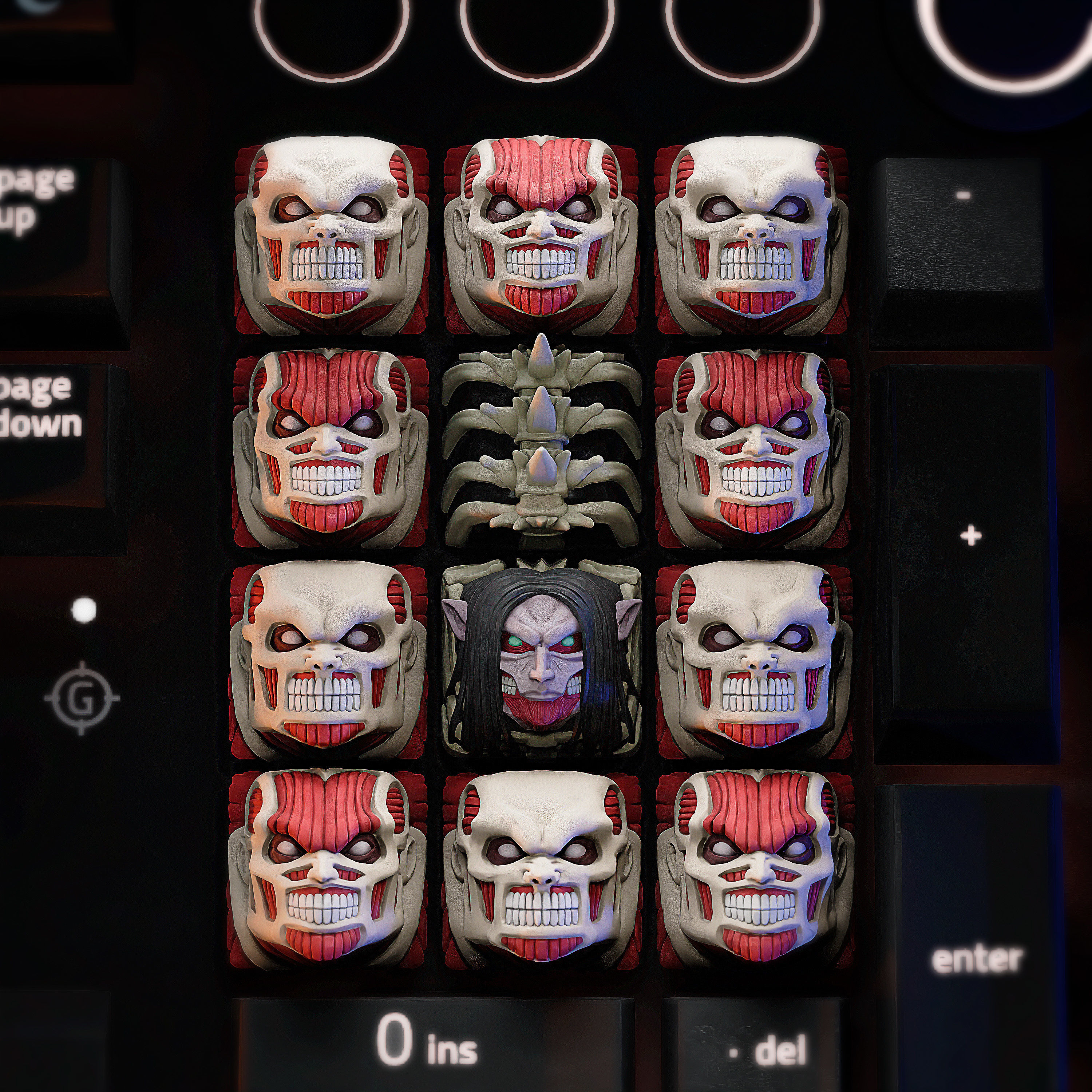 The Rumbling keycaps - Mechanical keyboard 3D print model_3