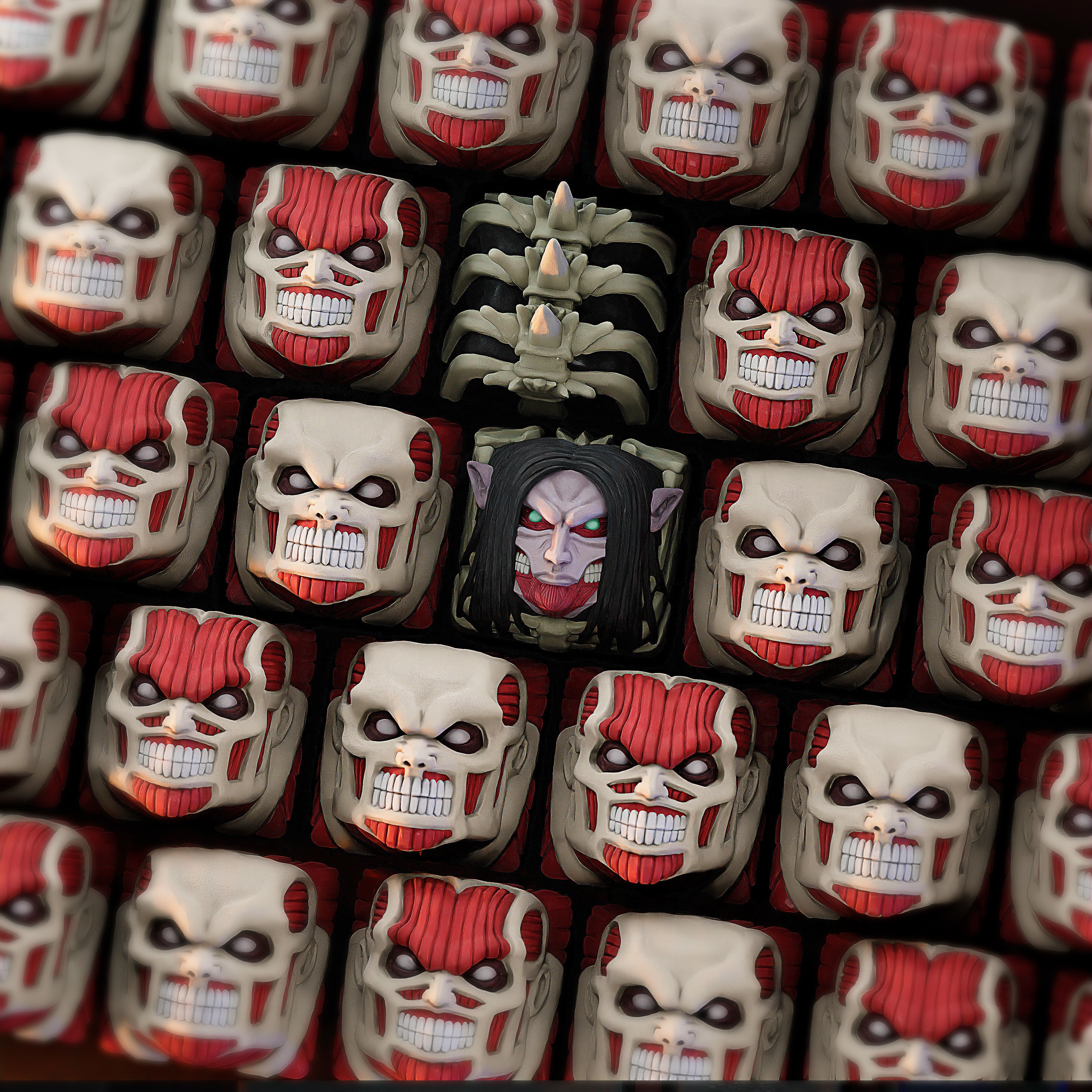 The Rumbling keycaps - Mechanical keyboard 3D print model_4