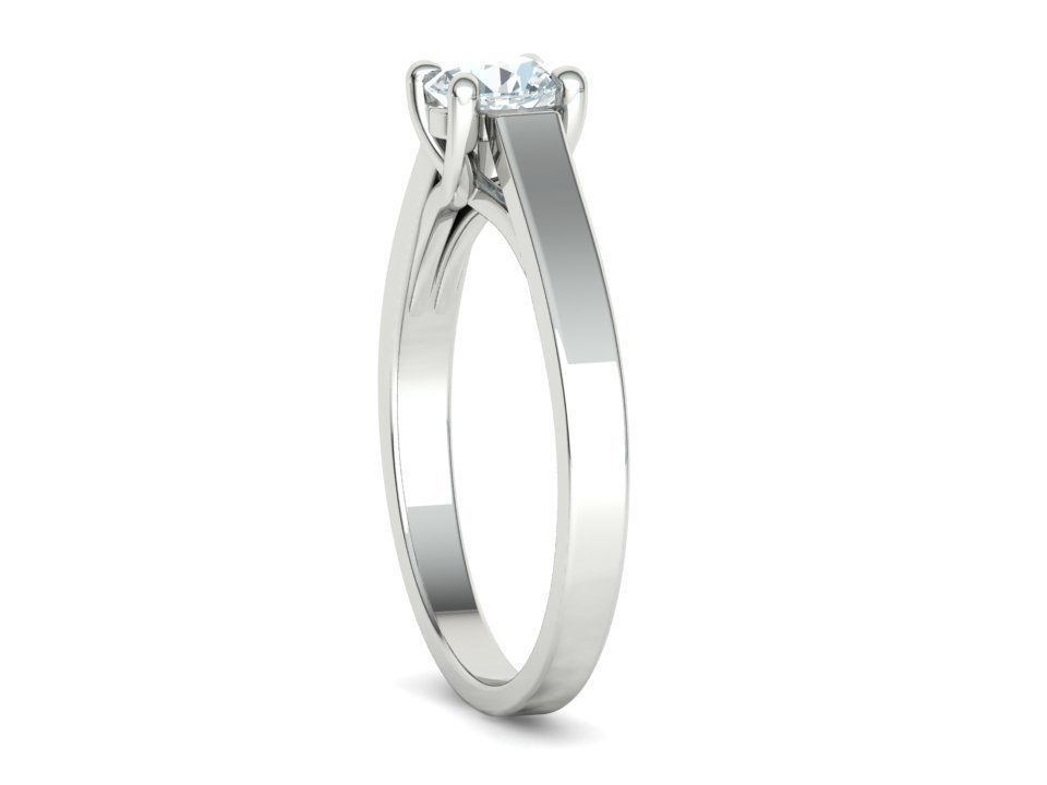 Solitaire Engagement Trellis Ring 5mm Diamond 3Dmodel 3D print model_38