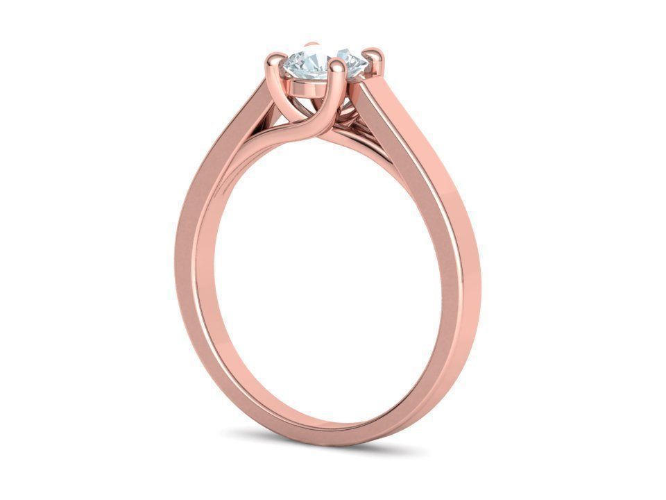 Solitaire Engagement Trellis Ring 5mm Diamond 3Dmodel 3D print model_30