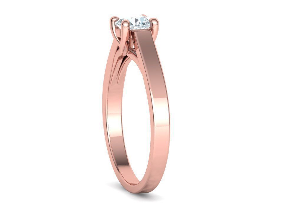 Solitaire Engagement Trellis Ring 5mm Diamond 3Dmodel 3D print model_36