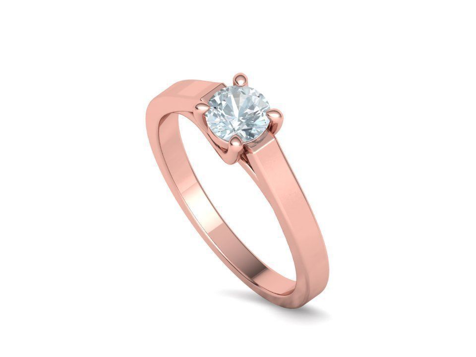 Solitaire Engagement Trellis Ring 5mm Diamond 3Dmodel 3D print model_33