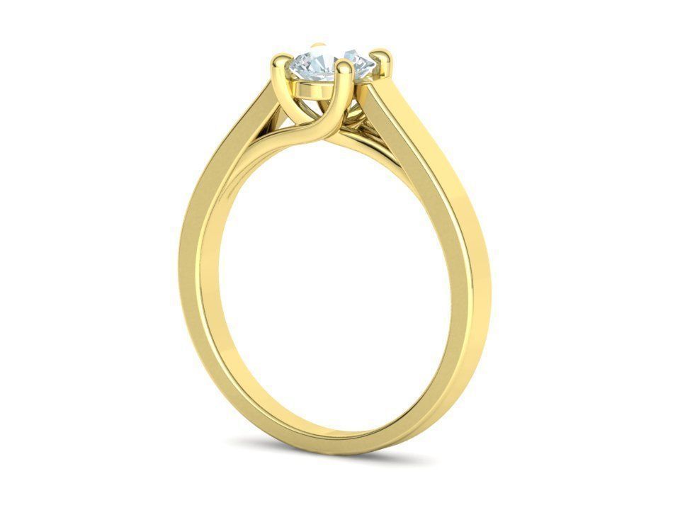 Solitaire Engagement Trellis Ring 5mm Diamond 3Dmodel 3D print model_32