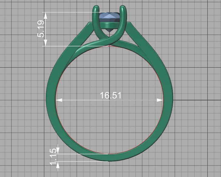 Solitaire Engagement Trellis Ring 5mm Diamond 3Dmodel 3D print model_42