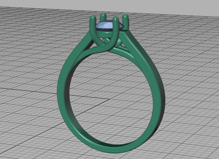 Solitaire Engagement Trellis Ring 5mm Diamond 3Dmodel 3D print model_41