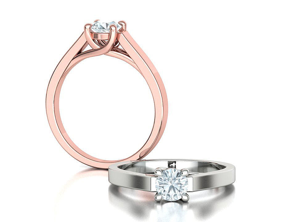 Solitaire Engagement Trellis Ring 5mm Diamond 3Dmodel 3D print model_1