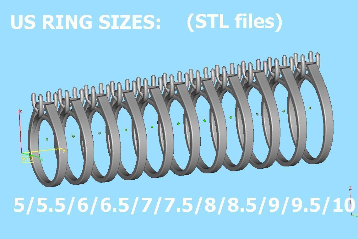 Solitaire Engagement Trellis Ring 5mm Diamond 3Dmodel 3D print model_10