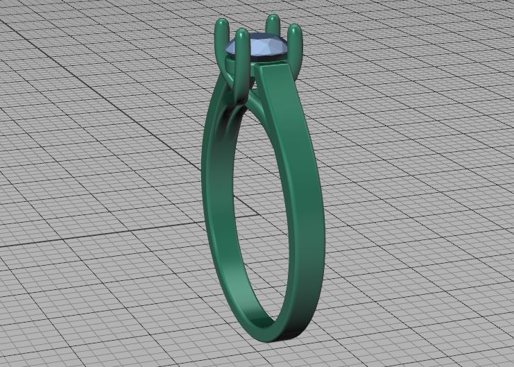 Solitaire Engagement Trellis Ring 5mm Diamond 3Dmodel 3D print model_40