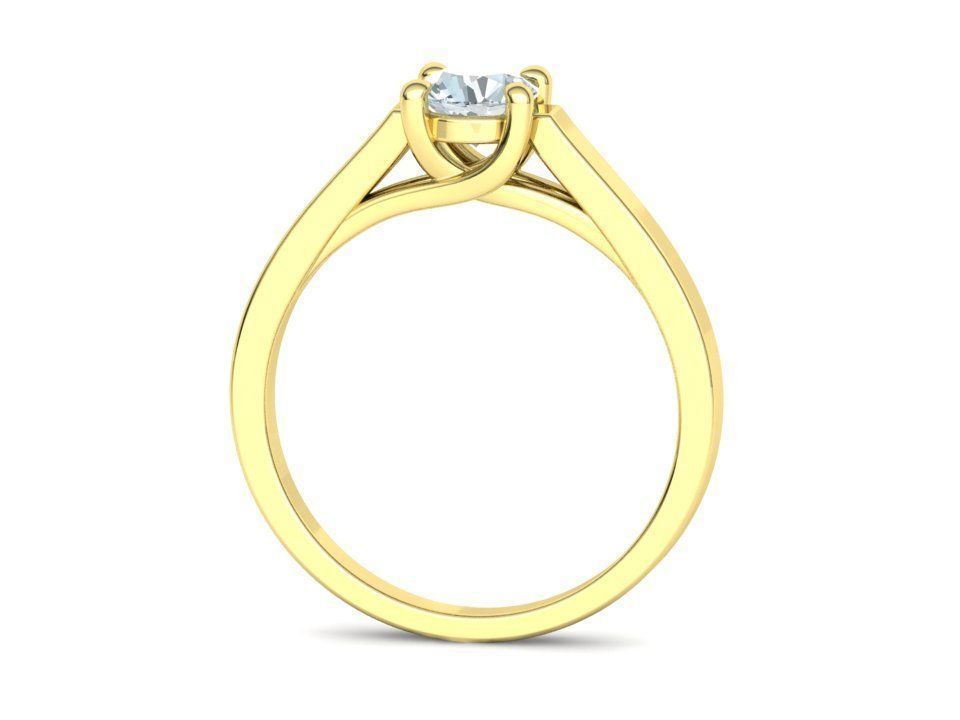 Solitaire Engagement Trellis Ring 5mm Diamond 3Dmodel 3D print model_28