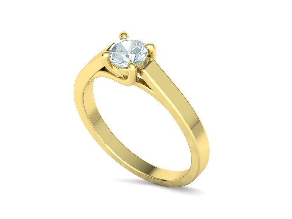 Solitaire Engagement Trellis Ring 5mm Diamond 3Dmodel 3D print model_16