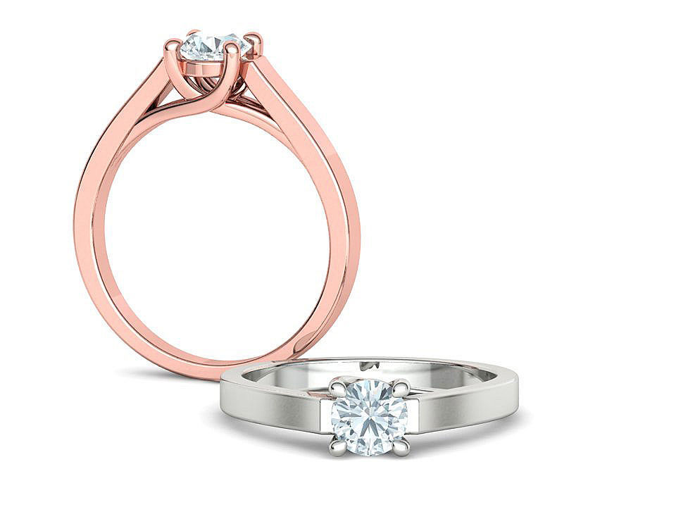 Solitaire Engagement Trellis Ring 5mm Diamond 3Dmodel 3D print model_18