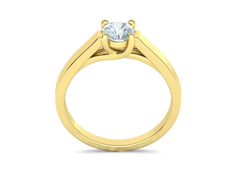 Solitaire Engagement Trellis Ring 5mm Diamond 3Dmodel 3D print model_25