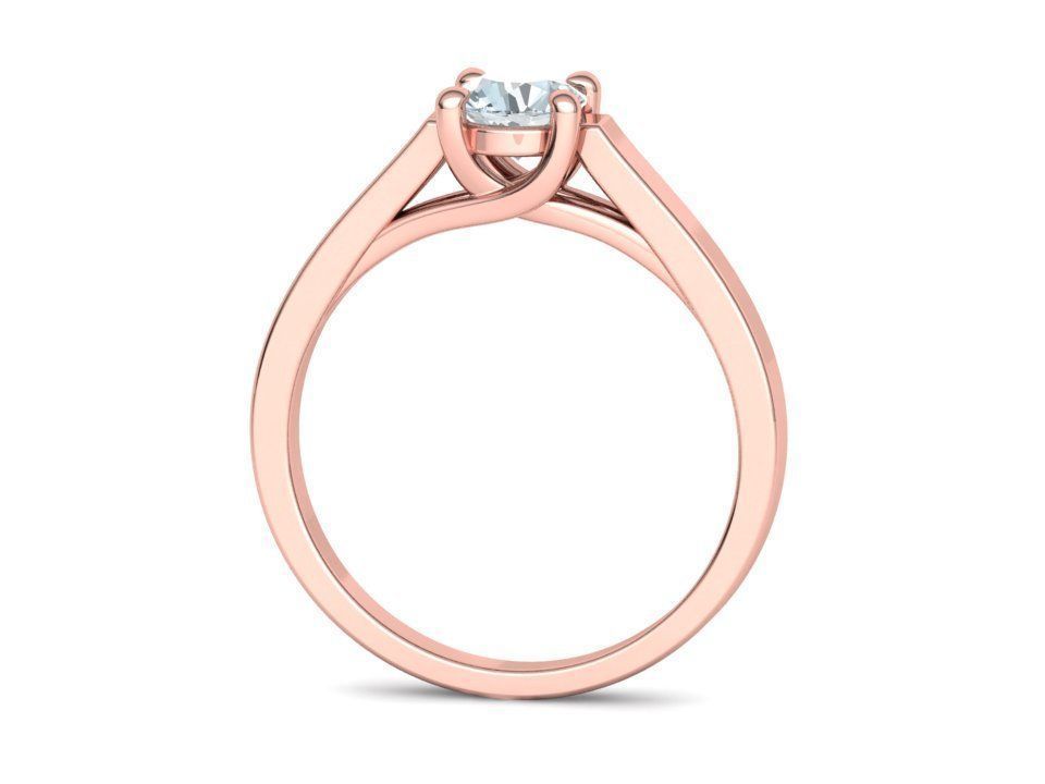 Solitaire Engagement Trellis Ring 5mm Diamond 3Dmodel 3D print model_27