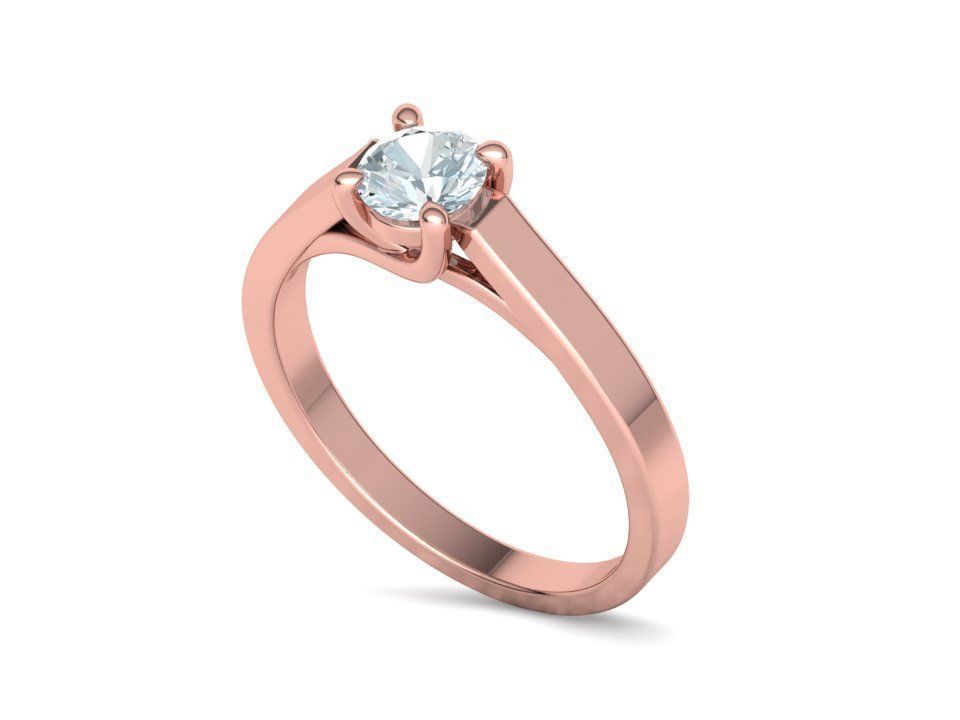 Solitaire Engagement Trellis Ring 5mm Diamond 3Dmodel 3D print model_15